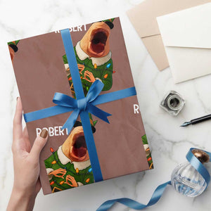 Funny Christmas Marcus The Worm Robert Xmas Elf Wrapping Paper Roll TS11 Mocha Print Your Wear