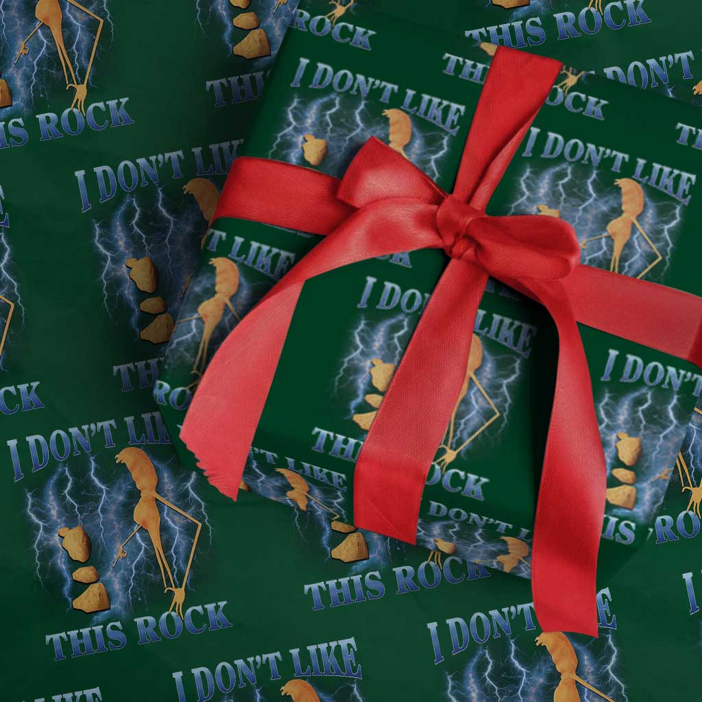 Funny Christmas Marcus The Worm Wrapping Paper Roll I Don't Like This Rock Brain Rot TS10 Green Print Your Wear