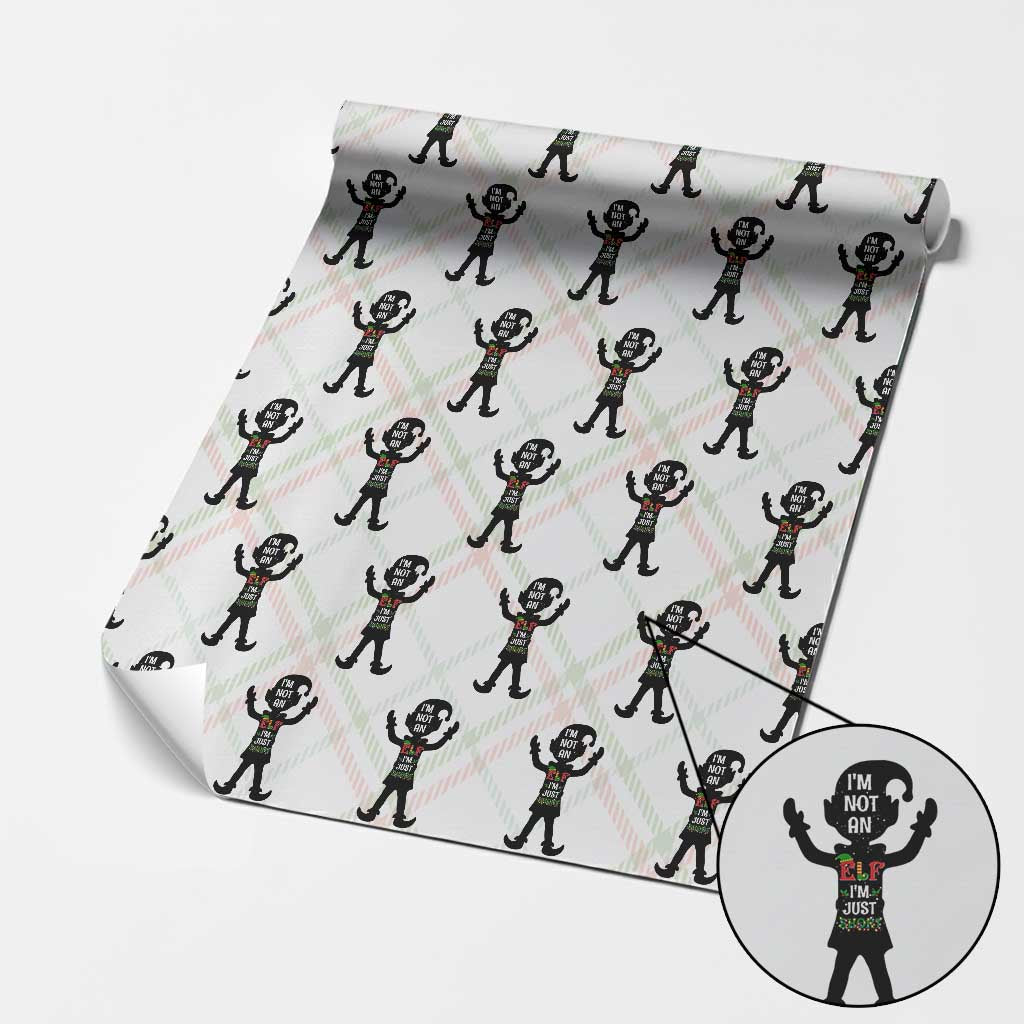 Funny Christmas Matching Family Wrapping Paper Roll I Am Not An Elf Im Just Short TS14 Christmas Plaid Print Your Wear