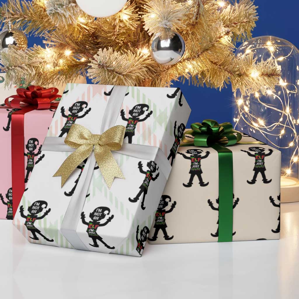 Funny Christmas Matching Family Wrapping Paper Roll I Am Not An Elf Im Just Short TS14 Print Your Wear