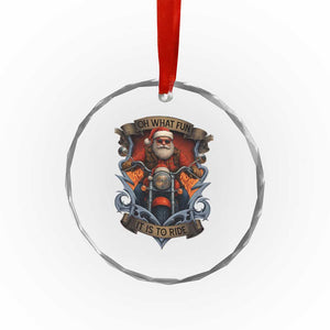 Funny Christmas Motorcycle Santa Crystal Glass Ornament Oh What Fun It Is To Ride Xmas Biker TS11 Print Your Wear