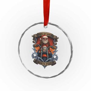Funny Christmas Motorcycle Santa Crystal Glass Ornament Sons Of Santa North Pole Xmas Biker TS11 Print Your Wear