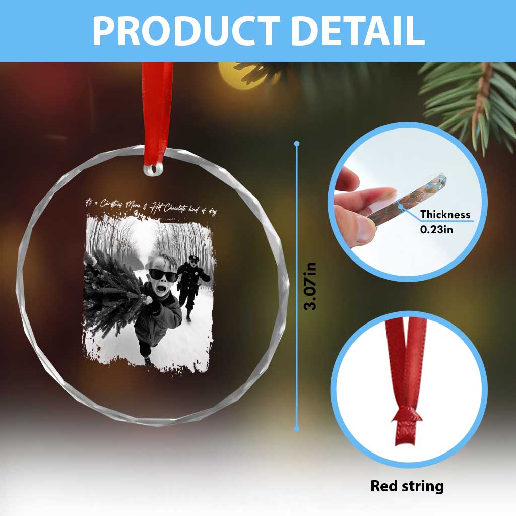 Funny Christmas Movie Crystal Glass Ornament Funny Kevin Home Xmas Meme Alone TS10 Print Your Wear