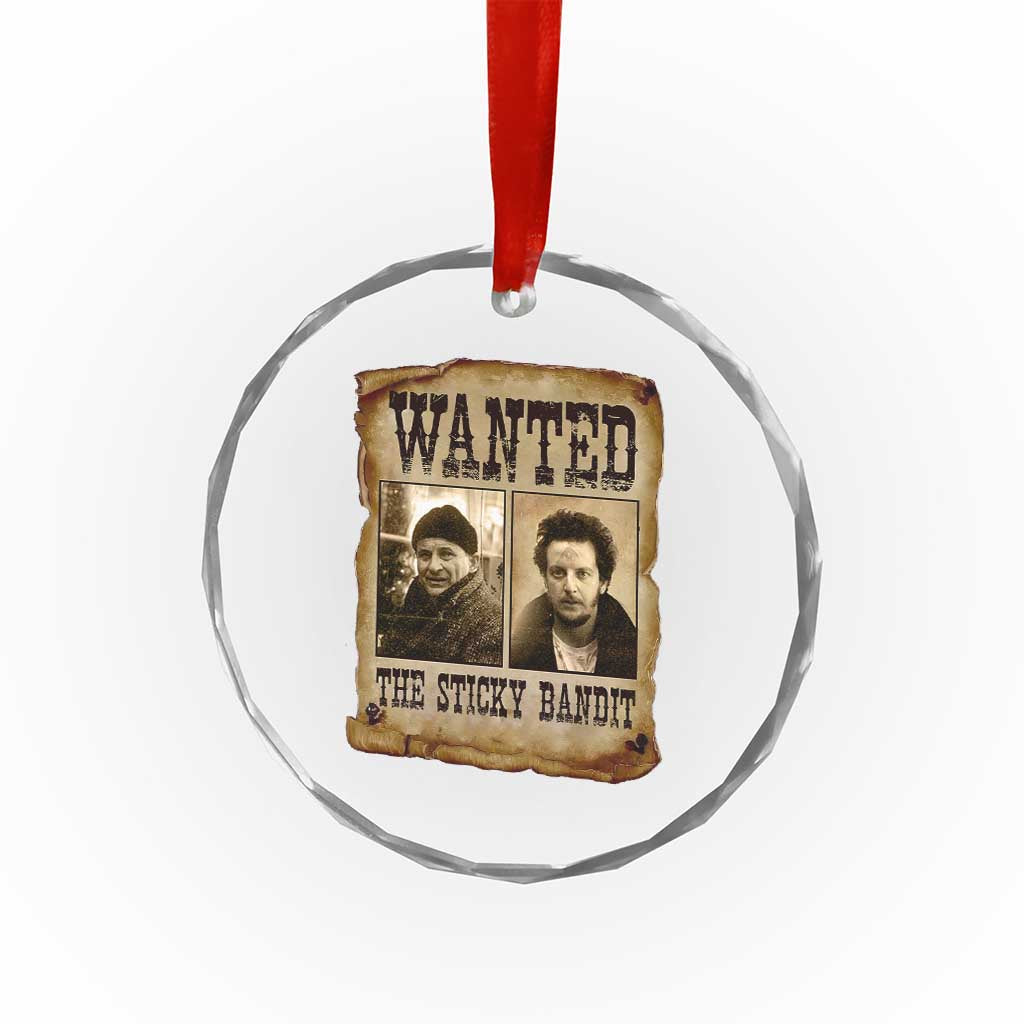Funny Christmas Movie Crystal Glass Ornament Wanted Sticky Bandit Merry Xmas Ya Filthy Animal TS10 Print Your Wear