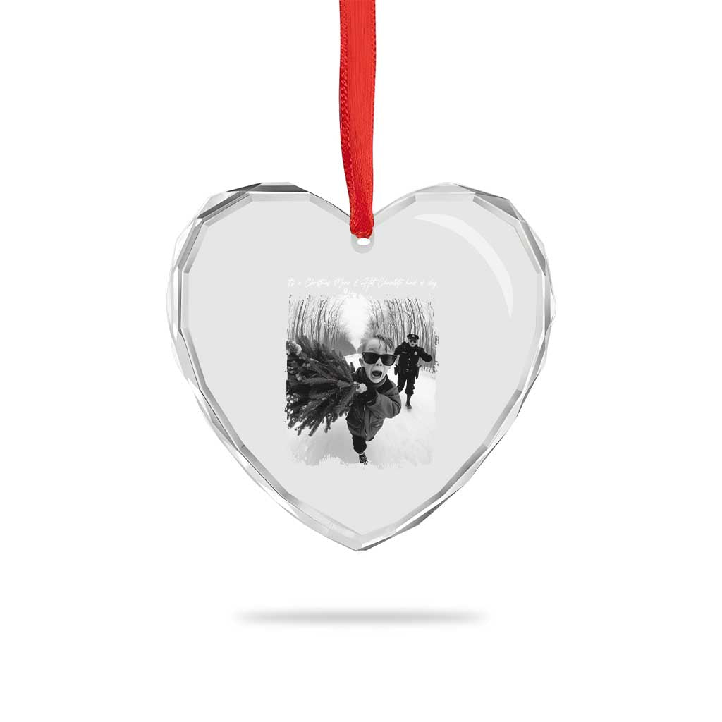Funny Christmas Movie Heart Crystal Glass Ornament Funny Kevin Home Xmas Meme Alone TS10 Print Your Wear