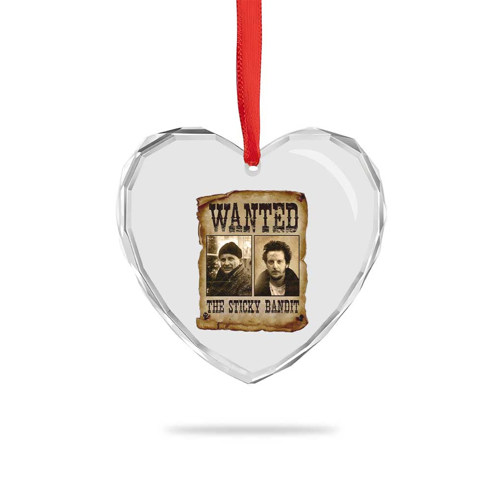Funny Christmas Movie Heart Crystal Glass Ornament Wanted Sticky Bandit Merry Xmas Ya Filthy Animal TS10 Print Your Wear