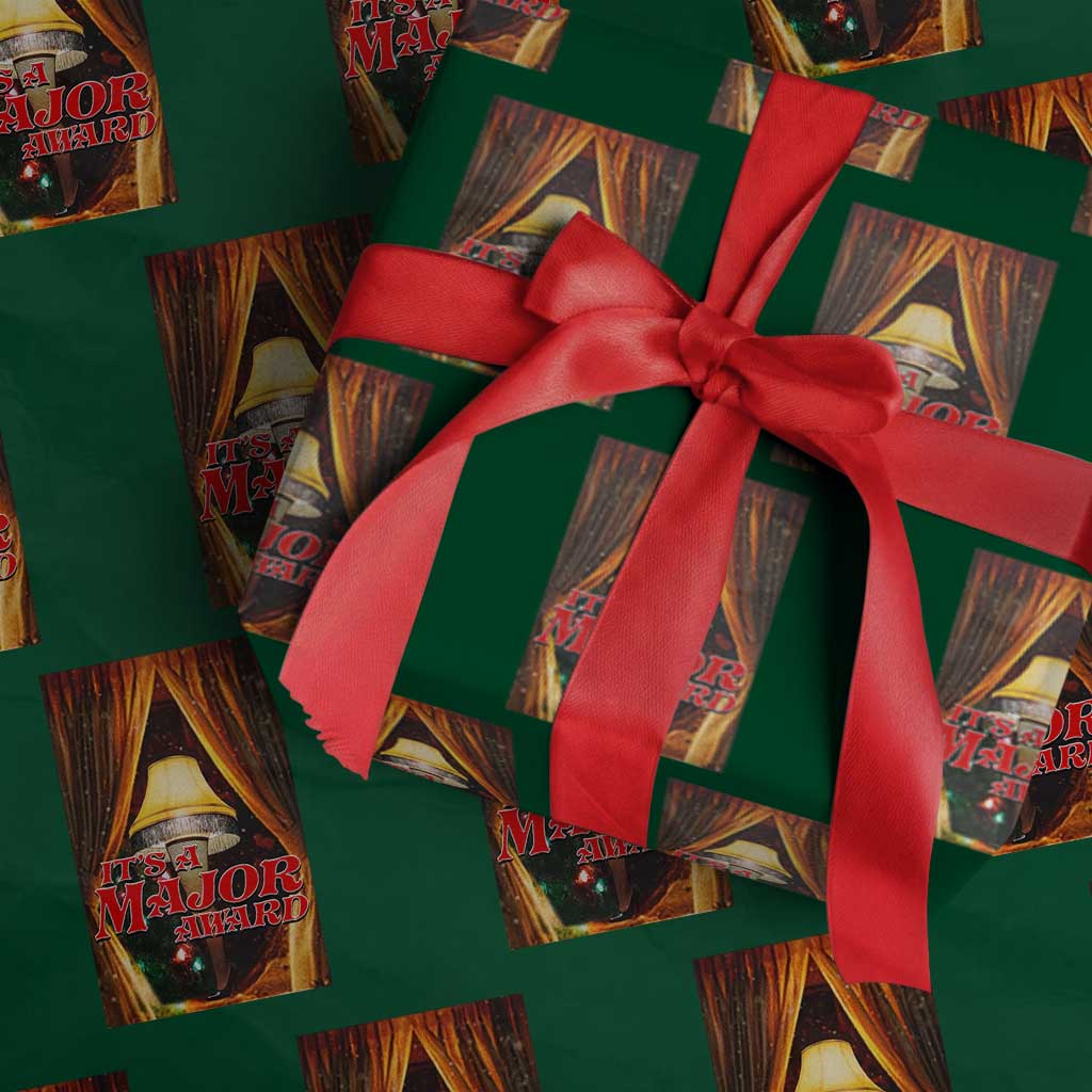 Funny Christmas Movie It Is A Major Award Wrapping Paper Roll Italian Leg Lamp TS11 Green Print Your Wear