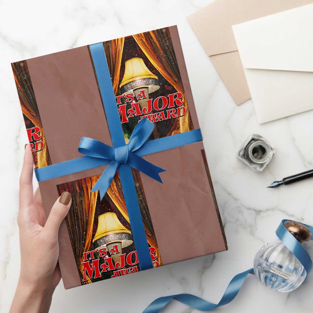 Funny Christmas Movie It Is A Major Award Wrapping Paper Roll Italian Leg Lamp TS11 Mocha Print Your Wear