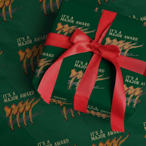 Funny Christmas Movie It's A Major Award Wrapping Paper Roll Italian Leg Lamp TS11 Green Print Your Wear