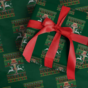 Funny Christmas Movie Wrapping Paper Roll Buon Natale Lamp Italian Christmas TS11 Green Print Your Wear