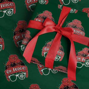 Funny Christmas Movie Wrapping Paper Roll Oh Fudge Buffalo Plaid Printed Graphic Beanie Cap Xmas Light TS11 Green Print Your Wear