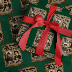 Funny Christmas Movie Wrapping Paper Roll Wanted Sticky Bandit Merry Xmas Ya Filthy Animal TS10 Green Print Your Wear