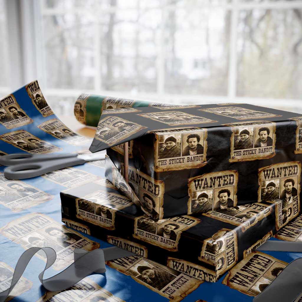 Funny Christmas Movie Wrapping Paper Roll Wanted Sticky Bandit Merry Xmas Ya Filthy Animal TS10 Black Print Your Wear