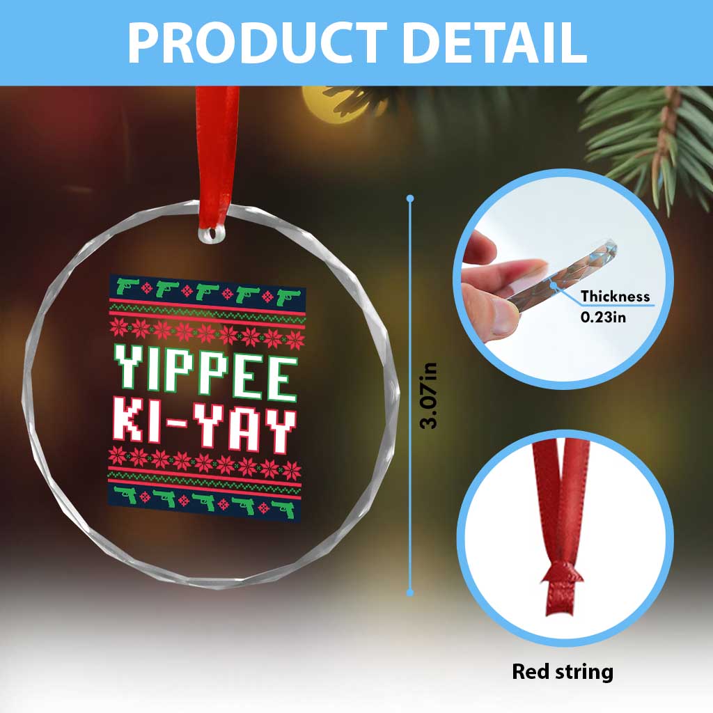 Funny Christmas Nakatomi Plaza Yipee Ki-Yay Crystal Glass Ornament TS09 Print Your Wear