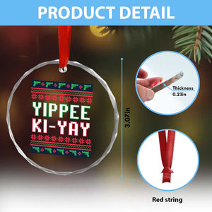 Funny Christmas Nakatomi Plaza Yipee Ki-Yay Crystal Glass Ornament TS09 Print Your Wear