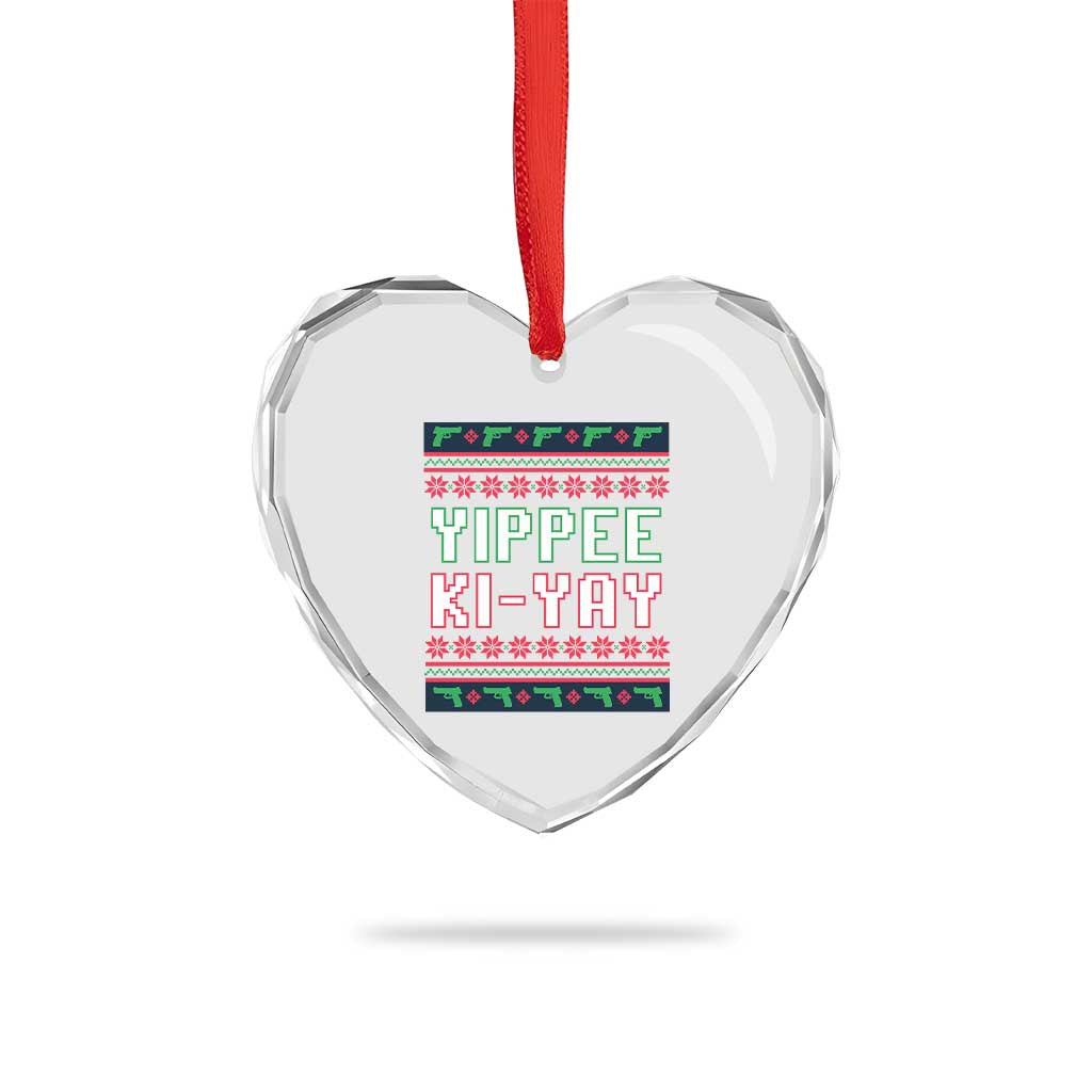 Funny Christmas Nakatomi Plaza Yipee Ki-Yay Heart Crystal Glass Ornament TS09 Print Your Wear