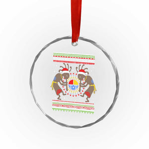 Funny Christmas Native American Crystal Glass Ornament Santa Kokopeli Medicine Wheel TS11 Print Your Wear