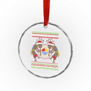 Funny Christmas Native American Crystal Glass Ornament Santa Kokopeli Medicine Wheel - Print Your Wear