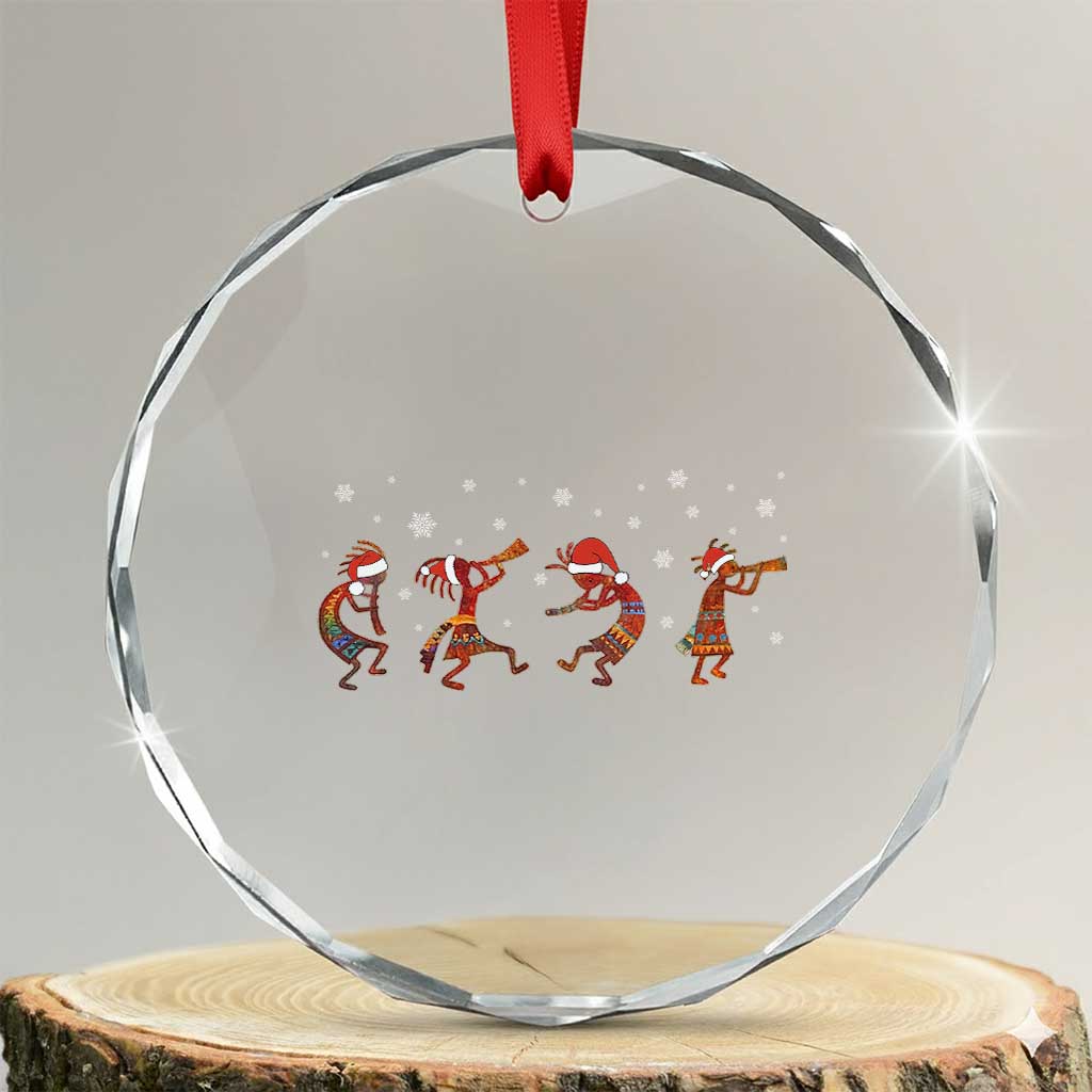 Funny Christmas Native American Crystal Glass Ornament Santa Kokopeli Snowflake TS11 Transparent Glass 3'' Circle Print Your Wear