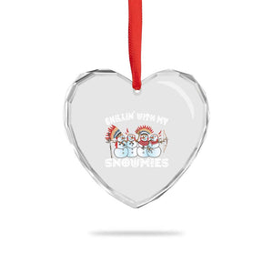 Funny Christmas Native American Heart Crystal Glass Ornament Chillin' With My Snowmies Snowman Tribes TS11 Print Your Wear