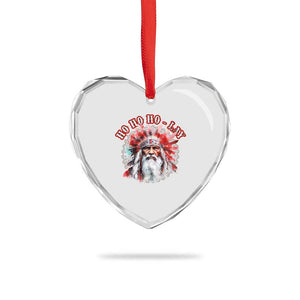 Funny Christmas Native American Heart Crystal Glass Ornament Ho Ho Lay War Bonnet Santa Indian Tribes TS11 Print Your Wear