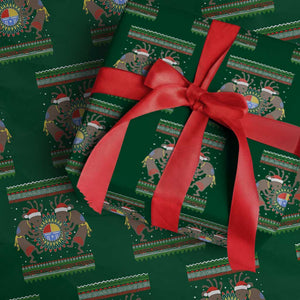 Funny Christmas Native American Wrapping Paper Roll Santa Kokopeli Medicine Wheel TS11 Green Print Your Wear
