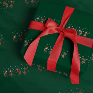 Funny Christmas Native American Wrapping Paper Roll Santa Kokopeli Snowflake TS11 Green Print Your Wear