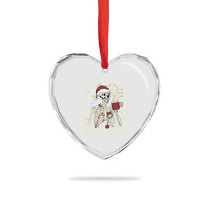 Funny Christmas Never Better Heart Crystal Glass Ornament Skeleton Drinking Coffee TS11 Print Your Wear
