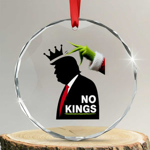 Funny Christmas No Kings in America Crystal Glass Ornament TS10 Transparent Glass 3'' Circle Print Your Wear