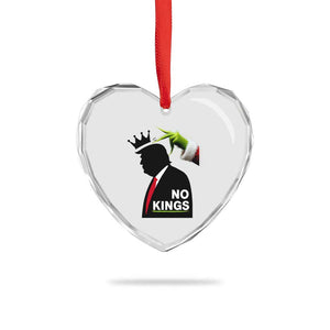 Funny Christmas No Kings in America Heart Crystal Glass Ornament TS10 Print Your Wear