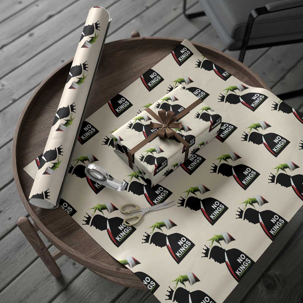 Funny Christmas No Kings in America Wrapping Paper Roll TS10 Beige Print Your Wear