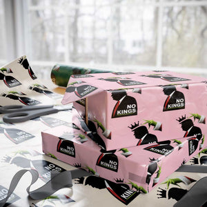 Funny Christmas No Kings in America Wrapping Paper Roll TS10 Light Pink Print Your Wear