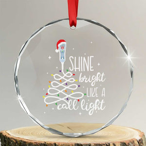 Funny Christmas Nurse Crystal Glass Ornament Shine Bright Like A Call Light Led Lights TS11 Transparent Glass 3'' Circle Print Your Wear