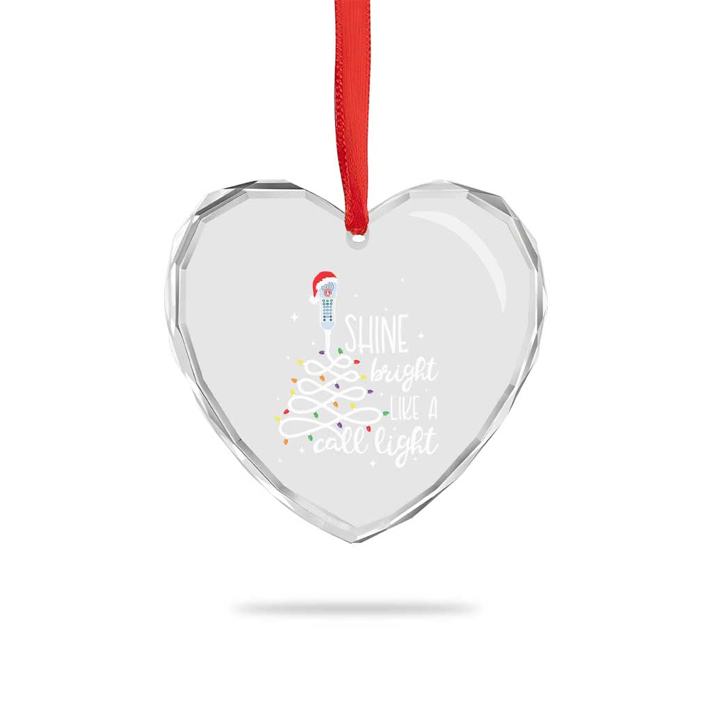 Funny Christmas Nurse Heart Crystal Glass Ornament Shine Bright Like A Call Light Led Lights TS11 Print Your Wear