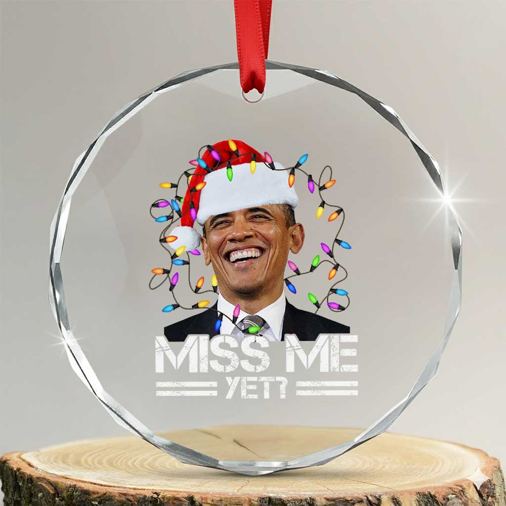 Funny Christmas Obama Crystal Glass Ornament Funny Santa Xmas Light TS10 Transparent Glass 3'' Circle Print Your Wear