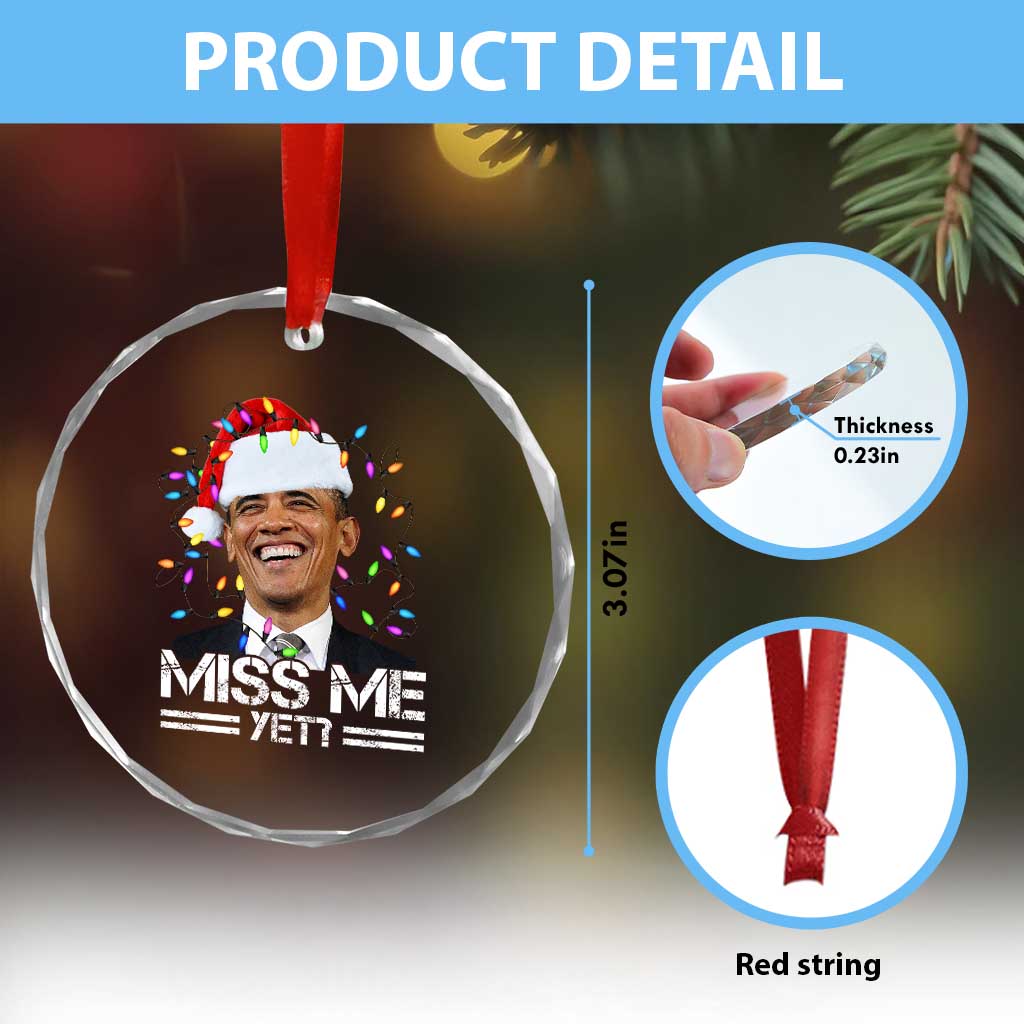 Funny Christmas Obama Crystal Glass Ornament Funny Santa Xmas Light TS10 Print Your Wear