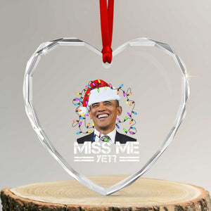 Funny Christmas Obama Heart Crystal Glass Ornament Funny Santa Xmas Light TS10 Transparent Glass 3'' Heart Print Your Wear
