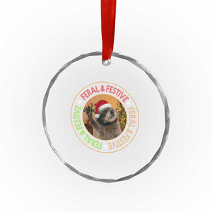 Funny Christmas Pedro The Racoon Crystal Glass Ornament Feral And Festive Xmas Santa Trash Panda TS11 Print Your Wear