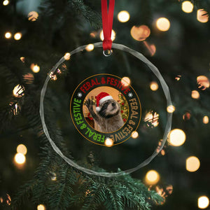 Funny Christmas Pedro The Racoon Crystal Glass Ornament Feral And Festive Xmas Santa Trash Panda TS11 Print Your Wear