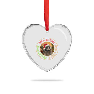 Funny Christmas Pedro The Racoon Heart Crystal Glass Ornament Feral And Festive Xmas Santa Trash Panda TS11 Print Your Wear