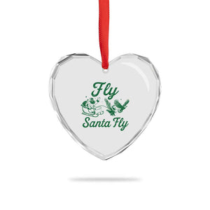 Funny Fly Santa Fly Heart Crystal Glass Ornament Christmas Football PFE TS11 Print Your Wear