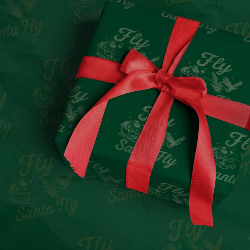 Funny Christmas Philadelphia Fan Wrapping Paper Roll Fly Santa Fly Eagles Philly Pride TS11 Green Print Your Wear