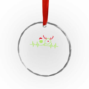 Funny Christmas Pickleball Heartbeat Santa Hat Crystal Glass Ornament TS11 Print Your Wear