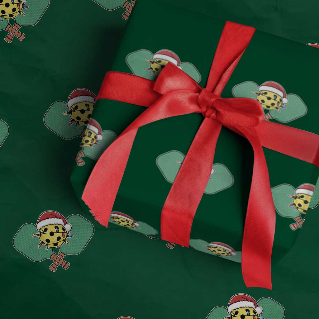 Funny Christmas Pickleball Holiday Santa Hat Wrapping Paper Roll TS11 Green Print Your Wear