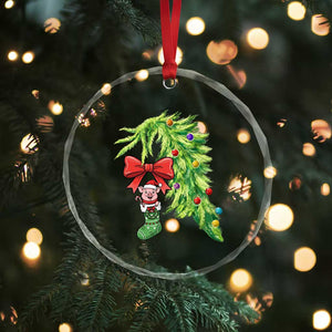 Funny Christmas Pig In Green Hand Naughty Crystal Glass Ornament Pet Lover Gift TS12 Print Your Wear