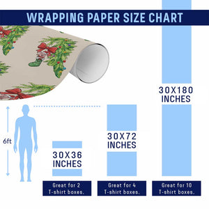 Funny Christmas Pig In Green Hand Naughty Wrapping Paper Roll Pet Lover Gift TS12 Print Your Wear