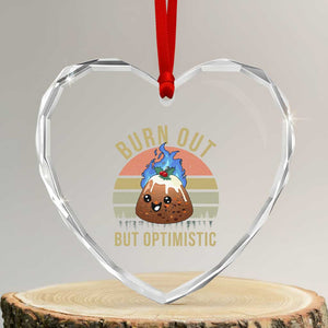 Funny Christmas Pudding Heart Crystal Glass Ornament Burn Out But Optimistic Blue Flame TS11 Transparent Glass 3'' Heart Print Your Wear