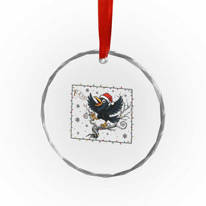 Funny Christmas Raven Lovers Crystal Glass Ornament F Caw F Joke Gift TS12 Print Your Wear