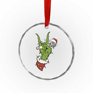 Funny Christmas Rock Crystal Glass Ornament Rock Green Hand Style Xmas TS14 Print Your Wear