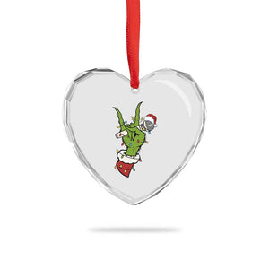 Funny Christmas Rock Heart Crystal Glass Ornament Rock Green Hand Style Xmas TS14 Print Your Wear